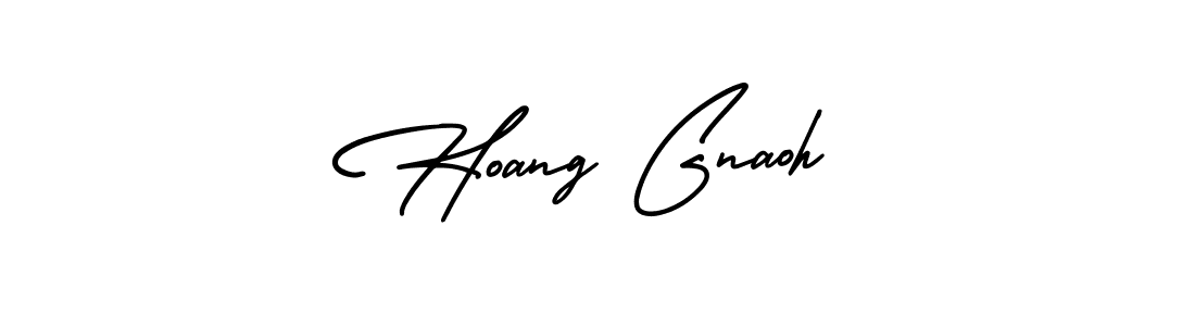 You should practise on your own different ways (AmerikaSignatureDemo-Regular) to write your name (Hoang Gnaoh) in signature. don't let someone else do it for you. Hoang Gnaoh signature style 3 images and pictures png