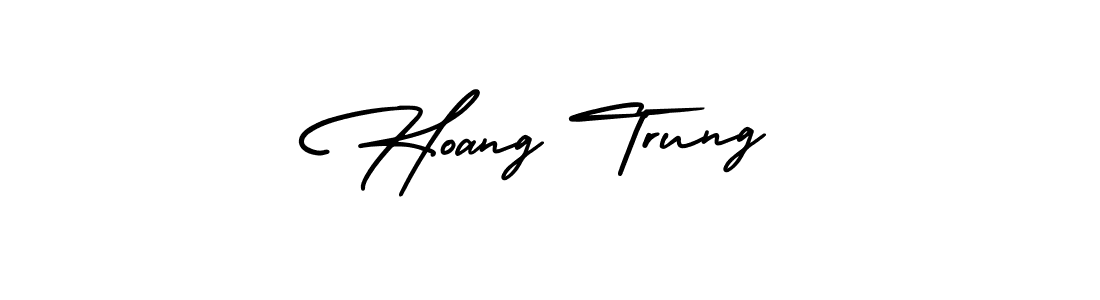 The best way (AmerikaSignatureDemo-Regular) to make a short signature is to pick only two or three words in your name. The name Hoang Trung include a total of six letters. For converting this name. Hoang Trung signature style 3 images and pictures png