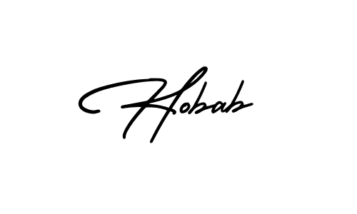 Make a beautiful signature design for name Hobab. With this signature (AmerikaSignatureDemo-Regular) style, you can create a handwritten signature for free. Hobab signature style 3 images and pictures png