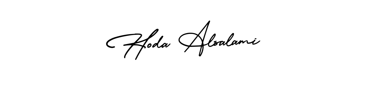 How to Draw Hoda Alsalami signature style? AmerikaSignatureDemo-Regular is a latest design signature styles for name Hoda Alsalami. Hoda Alsalami signature style 3 images and pictures png