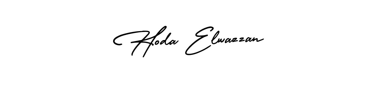 Hoda Elwazzan stylish signature style. Best Handwritten Sign (AmerikaSignatureDemo-Regular) for my name. Handwritten Signature Collection Ideas for my name Hoda Elwazzan. Hoda Elwazzan signature style 3 images and pictures png