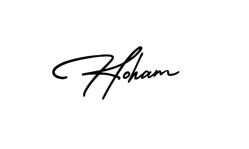 Use a signature maker to create a handwritten signature online. With this signature software, you can design (AmerikaSignatureDemo-Regular) your own signature for name Hoham. Hoham signature style 3 images and pictures png