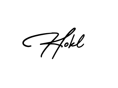 Design your own signature with our free online signature maker. With this signature software, you can create a handwritten (AmerikaSignatureDemo-Regular) signature for name Hokl. Hokl signature style 3 images and pictures png