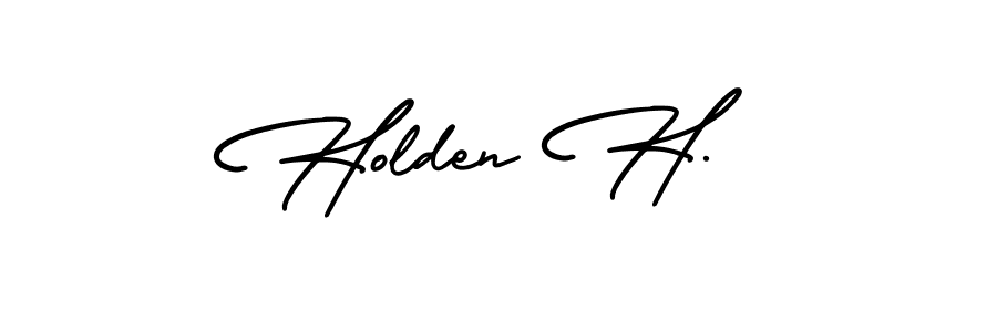 How to make Holden H. name signature. Use AmerikaSignatureDemo-Regular style for creating short signs online. This is the latest handwritten sign. Holden H. signature style 3 images and pictures png