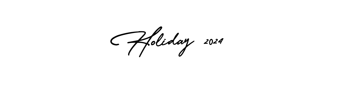 Design your own signature with our free online signature maker. With this signature software, you can create a handwritten (AmerikaSignatureDemo-Regular) signature for name Holiday 2024. Holiday 2024 signature style 3 images and pictures png