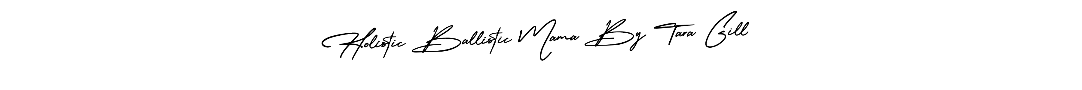 You should practise on your own different ways (AmerikaSignatureDemo-Regular) to write your name (Holistic Ballistic Mama By Tara Gill) in signature. don't let someone else do it for you. Holistic Ballistic Mama By Tara Gill signature style 3 images and pictures png