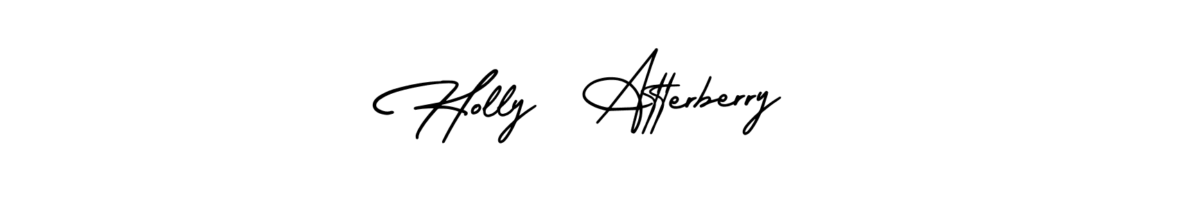 Similarly AmerikaSignatureDemo-Regular is the best handwritten signature design. Signature creator online .You can use it as an online autograph creator for name Holly  Atterberry. Holly  Atterberry signature style 3 images and pictures png