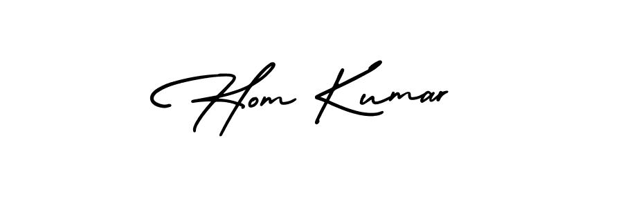 How to make Hom Kumar name signature. Use AmerikaSignatureDemo-Regular style for creating short signs online. This is the latest handwritten sign. Hom Kumar signature style 3 images and pictures png