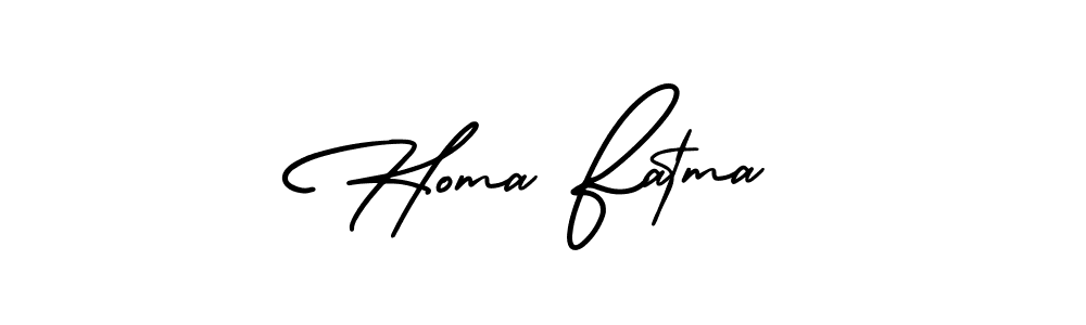 Create a beautiful signature design for name Homa Fatma. With this signature (AmerikaSignatureDemo-Regular) fonts, you can make a handwritten signature for free. Homa Fatma signature style 3 images and pictures png