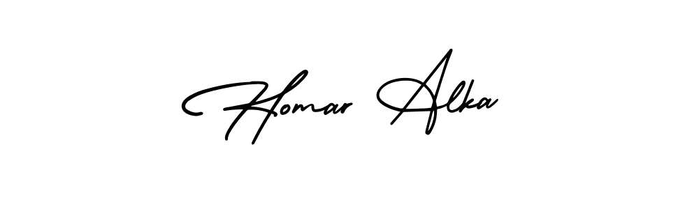 How to make Homar Alka signature? AmerikaSignatureDemo-Regular is a professional autograph style. Create handwritten signature for Homar Alka name. Homar Alka signature style 3 images and pictures png