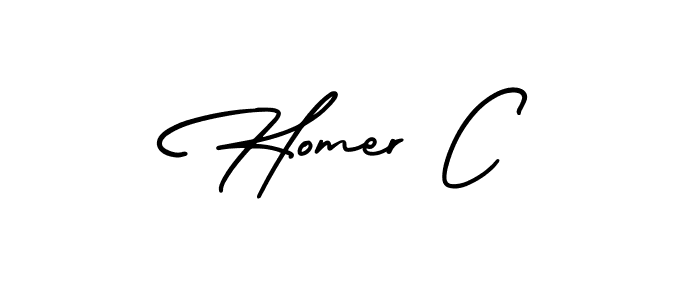 Use a signature maker to create a handwritten signature online. With this signature software, you can design (AmerikaSignatureDemo-Regular) your own signature for name Homer C. Homer C signature style 3 images and pictures png