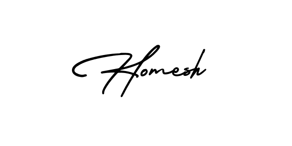 Make a beautiful signature design for name Homesh. With this signature (AmerikaSignatureDemo-Regular) style, you can create a handwritten signature for free. Homesh signature style 3 images and pictures png