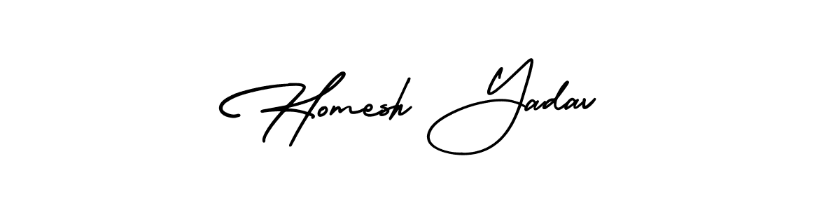 Also You can easily find your signature by using the search form. We will create Homesh Yadav name handwritten signature images for you free of cost using AmerikaSignatureDemo-Regular sign style. Homesh Yadav signature style 3 images and pictures png