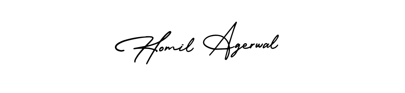 Create a beautiful signature design for name Homil Agerwal. With this signature (AmerikaSignatureDemo-Regular) fonts, you can make a handwritten signature for free. Homil Agerwal signature style 3 images and pictures png