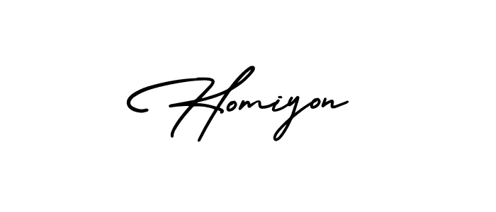 Also we have Homiyon name is the best signature style. Create professional handwritten signature collection using AmerikaSignatureDemo-Regular autograph style. Homiyon signature style 3 images and pictures png