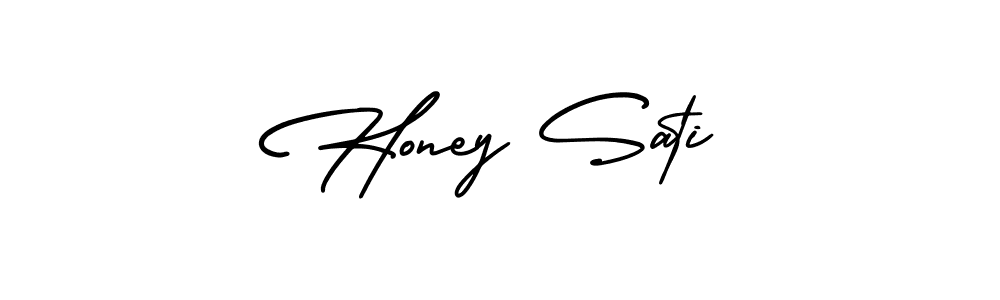 How to make Honey Sati name signature. Use AmerikaSignatureDemo-Regular style for creating short signs online. This is the latest handwritten sign. Honey Sati signature style 3 images and pictures png