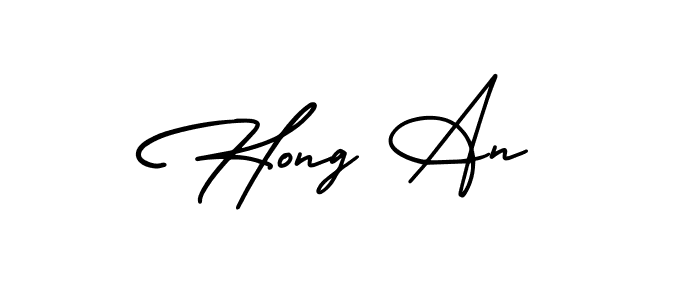 Use a signature maker to create a handwritten signature online. With this signature software, you can design (AmerikaSignatureDemo-Regular) your own signature for name Hong An. Hong An signature style 3 images and pictures png