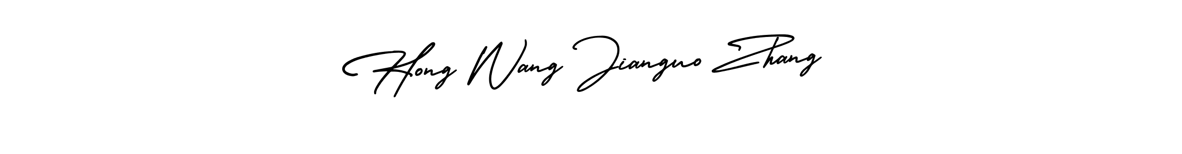 Make a beautiful signature design for name Hong Wang Jianguo Zhang. Use this online signature maker to create a handwritten signature for free. Hong Wang Jianguo Zhang signature style 3 images and pictures png