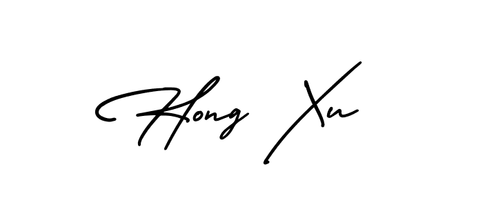 The best way (AmerikaSignatureDemo-Regular) to make a short signature is to pick only two or three words in your name. The name Hong Xu include a total of six letters. For converting this name. Hong Xu signature style 3 images and pictures png