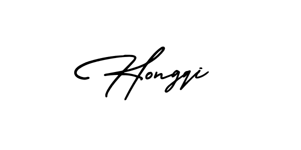Make a beautiful signature design for name Hongqi. With this signature (AmerikaSignatureDemo-Regular) style, you can create a handwritten signature for free. Hongqi signature style 3 images and pictures png