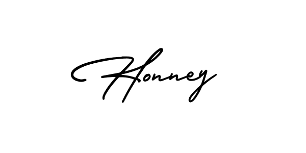 Honney stylish signature style. Best Handwritten Sign (AmerikaSignatureDemo-Regular) for my name. Handwritten Signature Collection Ideas for my name Honney. Honney signature style 3 images and pictures png