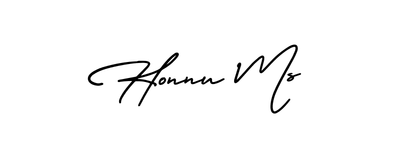 Use a signature maker to create a handwritten signature online. With this signature software, you can design (AmerikaSignatureDemo-Regular) your own signature for name Honnu Ms. Honnu Ms signature style 3 images and pictures png