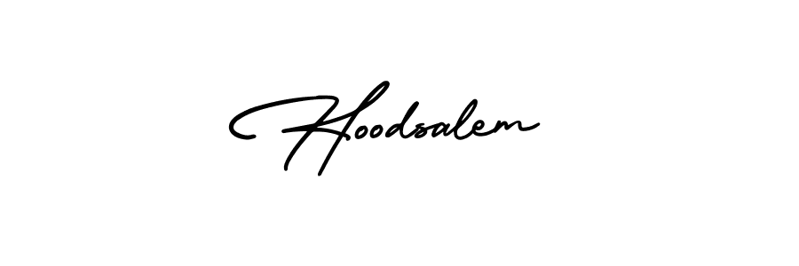 Hoodsalem stylish signature style. Best Handwritten Sign (AmerikaSignatureDemo-Regular) for my name. Handwritten Signature Collection Ideas for my name Hoodsalem. Hoodsalem signature style 3 images and pictures png