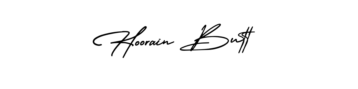 Hoorain Butt stylish signature style. Best Handwritten Sign (AmerikaSignatureDemo-Regular) for my name. Handwritten Signature Collection Ideas for my name Hoorain Butt. Hoorain Butt signature style 3 images and pictures png