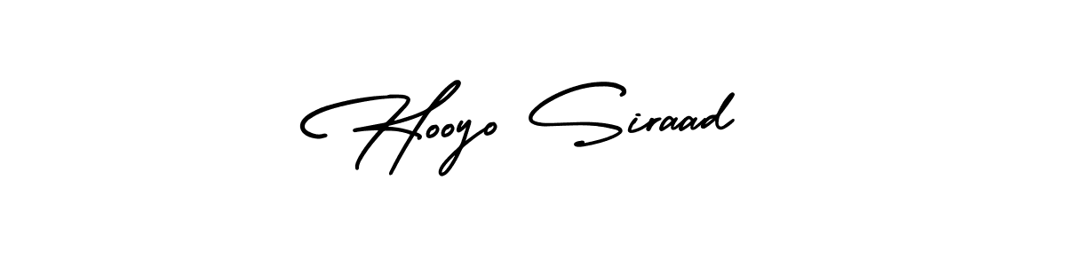 This is the best signature style for the Hooyo Siraad name. Also you like these signature font (AmerikaSignatureDemo-Regular). Mix name signature. Hooyo Siraad signature style 3 images and pictures png