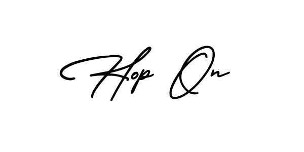 Create a beautiful signature design for name Hop On. With this signature (AmerikaSignatureDemo-Regular) fonts, you can make a handwritten signature for free. Hop On signature style 3 images and pictures png