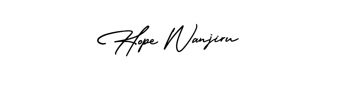 Make a beautiful signature design for name Hope Wanjiru. With this signature (AmerikaSignatureDemo-Regular) style, you can create a handwritten signature for free. Hope Wanjiru signature style 3 images and pictures png