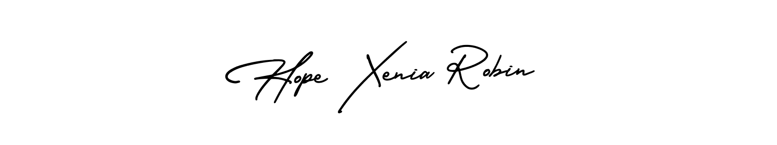 Make a beautiful signature design for name Hope Xenia Robin. With this signature (AmerikaSignatureDemo-Regular) style, you can create a handwritten signature for free. Hope Xenia Robin signature style 3 images and pictures png