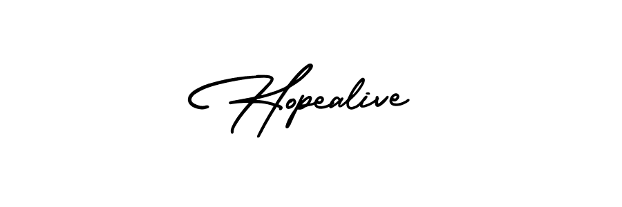 Use a signature maker to create a handwritten signature online. With this signature software, you can design (AmerikaSignatureDemo-Regular) your own signature for name Hopealive. Hopealive signature style 3 images and pictures png