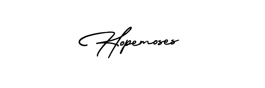 You should practise on your own different ways (AmerikaSignatureDemo-Regular) to write your name (Hopemoses) in signature. don't let someone else do it for you. Hopemoses signature style 3 images and pictures png