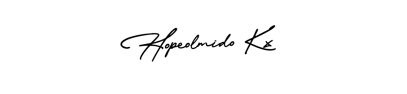 Make a beautiful signature design for name Hopeolmido Kx. With this signature (AmerikaSignatureDemo-Regular) style, you can create a handwritten signature for free. Hopeolmido Kx signature style 3 images and pictures png