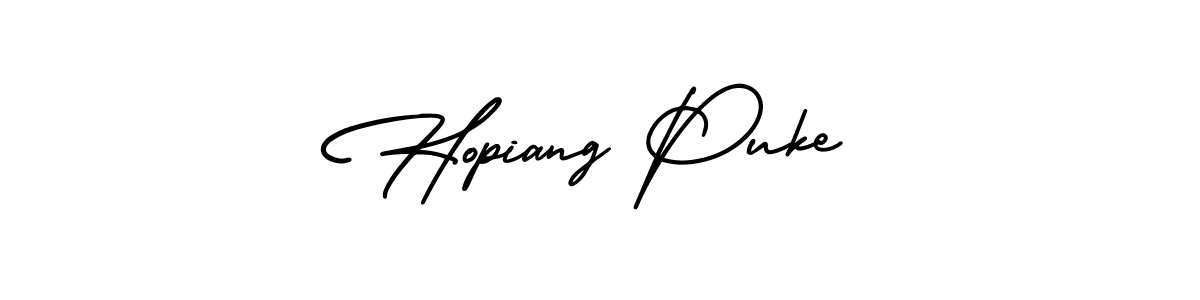 Design your own signature with our free online signature maker. With this signature software, you can create a handwritten (AmerikaSignatureDemo-Regular) signature for name Hopiang Puke. Hopiang Puke signature style 3 images and pictures png