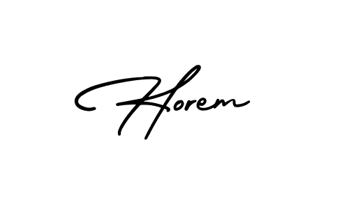 Make a beautiful signature design for name Horem. With this signature (AmerikaSignatureDemo-Regular) style, you can create a handwritten signature for free. Horem signature style 3 images and pictures png