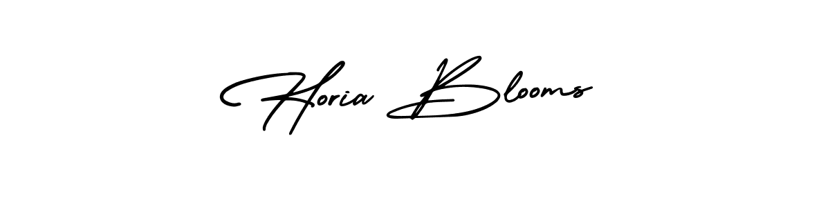 Horia Blooms stylish signature style. Best Handwritten Sign (AmerikaSignatureDemo-Regular) for my name. Handwritten Signature Collection Ideas for my name Horia Blooms. Horia Blooms signature style 3 images and pictures png