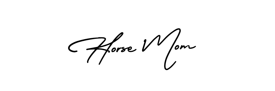 Create a beautiful signature design for name Horse Mom. With this signature (AmerikaSignatureDemo-Regular) fonts, you can make a handwritten signature for free. Horse Mom signature style 3 images and pictures png