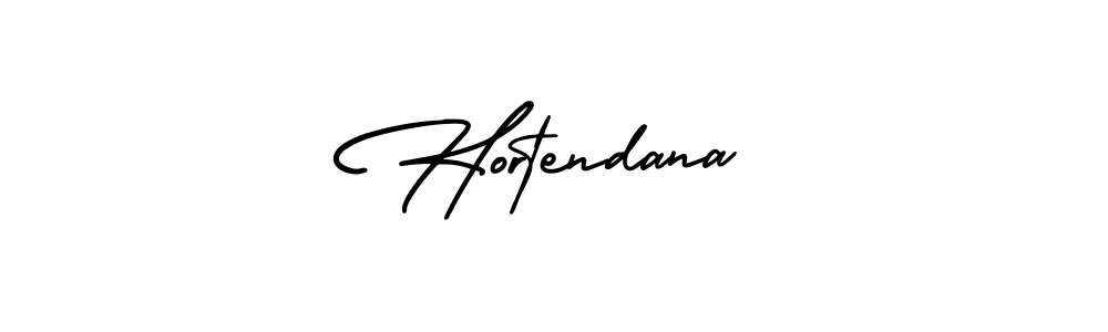 Use a signature maker to create a handwritten signature online. With this signature software, you can design (AmerikaSignatureDemo-Regular) your own signature for name Hortendana. Hortendana signature style 3 images and pictures png