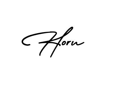 Make a beautiful signature design for name Horu. With this signature (AmerikaSignatureDemo-Regular) style, you can create a handwritten signature for free. Horu signature style 3 images and pictures png
