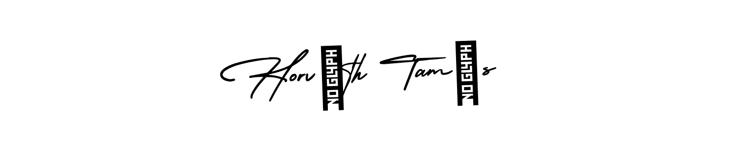 How to make Horváth Tamás name signature. Use AmerikaSignatureDemo-Regular style for creating short signs online. This is the latest handwritten sign. Horváth Tamás signature style 3 images and pictures png
