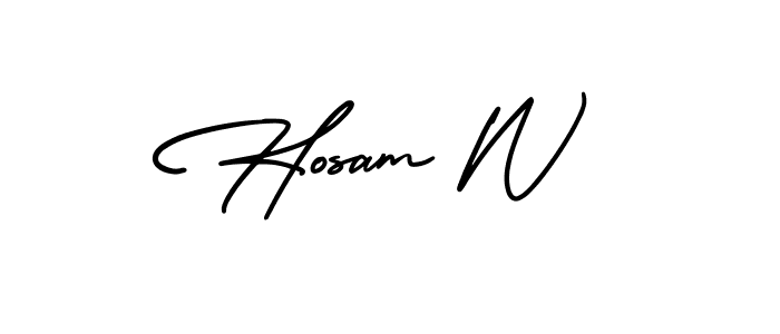 if you are searching for the best signature style for your name Hosam W. so please give up your signature search. here we have designed multiple signature styles  using AmerikaSignatureDemo-Regular. Hosam W signature style 3 images and pictures png