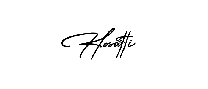 The best way (AmerikaSignatureDemo-Regular) to make a short signature is to pick only two or three words in your name. The name Hosatti include a total of six letters. For converting this name. Hosatti signature style 3 images and pictures png