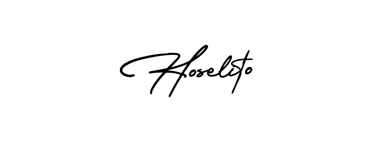 You should practise on your own different ways (AmerikaSignatureDemo-Regular) to write your name (Hoselito) in signature. don't let someone else do it for you. Hoselito signature style 3 images and pictures png