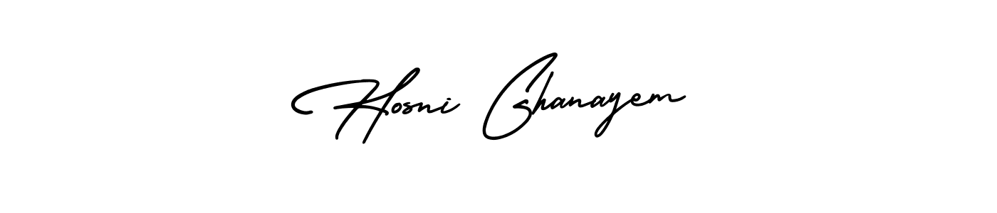 Make a beautiful signature design for name Hosni Ghanayem. With this signature (AmerikaSignatureDemo-Regular) style, you can create a handwritten signature for free. Hosni Ghanayem signature style 3 images and pictures png