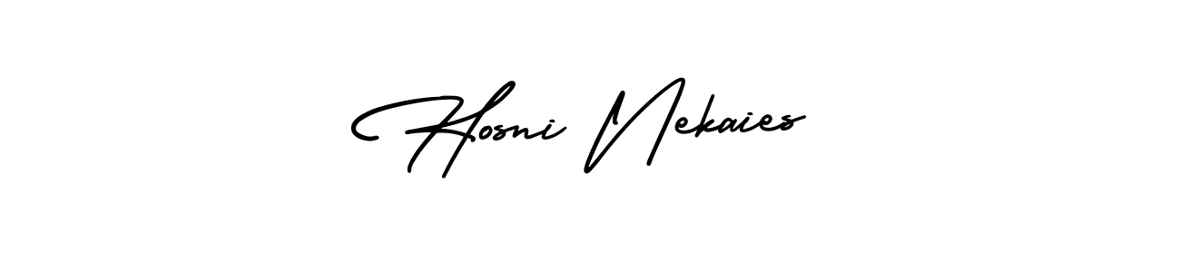 Also You can easily find your signature by using the search form. We will create Hosni Nekaies name handwritten signature images for you free of cost using AmerikaSignatureDemo-Regular sign style. Hosni Nekaies signature style 3 images and pictures png