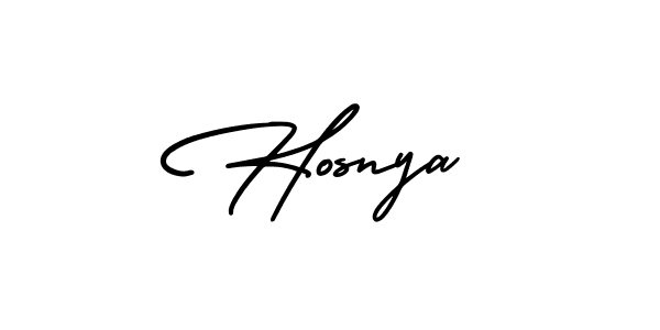 Make a beautiful signature design for name Hosnya. With this signature (AmerikaSignatureDemo-Regular) style, you can create a handwritten signature for free. Hosnya signature style 3 images and pictures png
