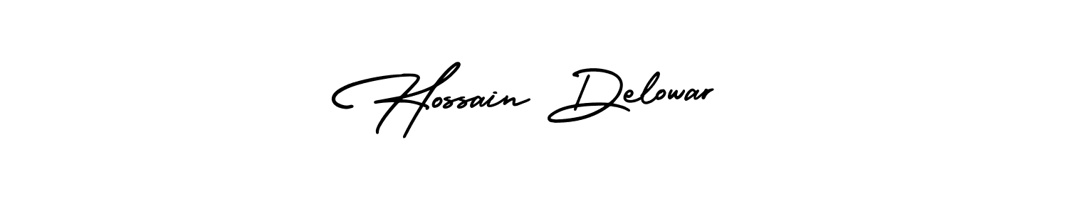 Create a beautiful signature design for name Hossain Delowar. With this signature (AmerikaSignatureDemo-Regular) fonts, you can make a handwritten signature for free. Hossain Delowar signature style 3 images and pictures png