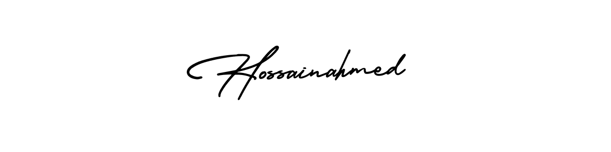 Use a signature maker to create a handwritten signature online. With this signature software, you can design (AmerikaSignatureDemo-Regular) your own signature for name Hossainahmed. Hossainahmed signature style 3 images and pictures png